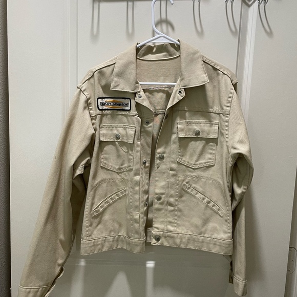 Harley Davidson Tan Denim Jacket - Picture 1 of 3